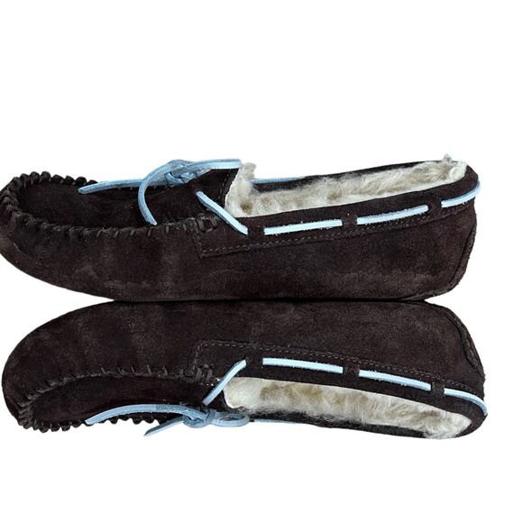 UGG Dakota Brown Suede Shearling Lined Moccasin Slippers Womens 5 - Picture 7 of 12